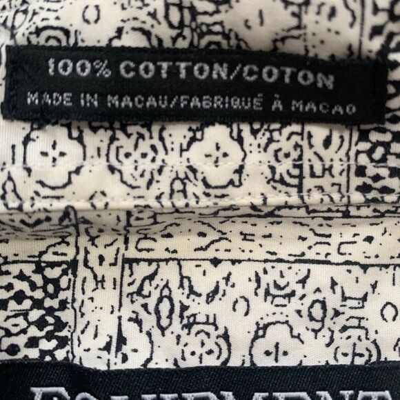 Equipment HQ Design Intl Black White Abstract Patchwork Shirt Short Sleeve - Picture 8 of 12